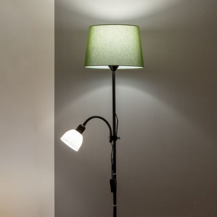 Brilagi - grindinė lempa CERIA 1xE27/100W/230V + 1xE14/25W juoda/žalia