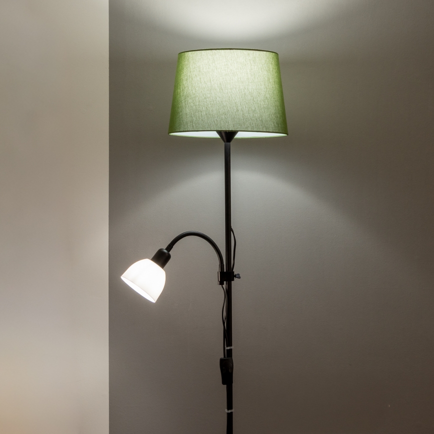 Brilagi - grindinė lempa CERIA 1xE27/100W/230V + 1xE14/25W juoda/žalia