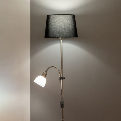 Brilagi - Grindinė lempa CERIA 1xE27/100W/230V + 1xE14/25W matinis chromas/juoda