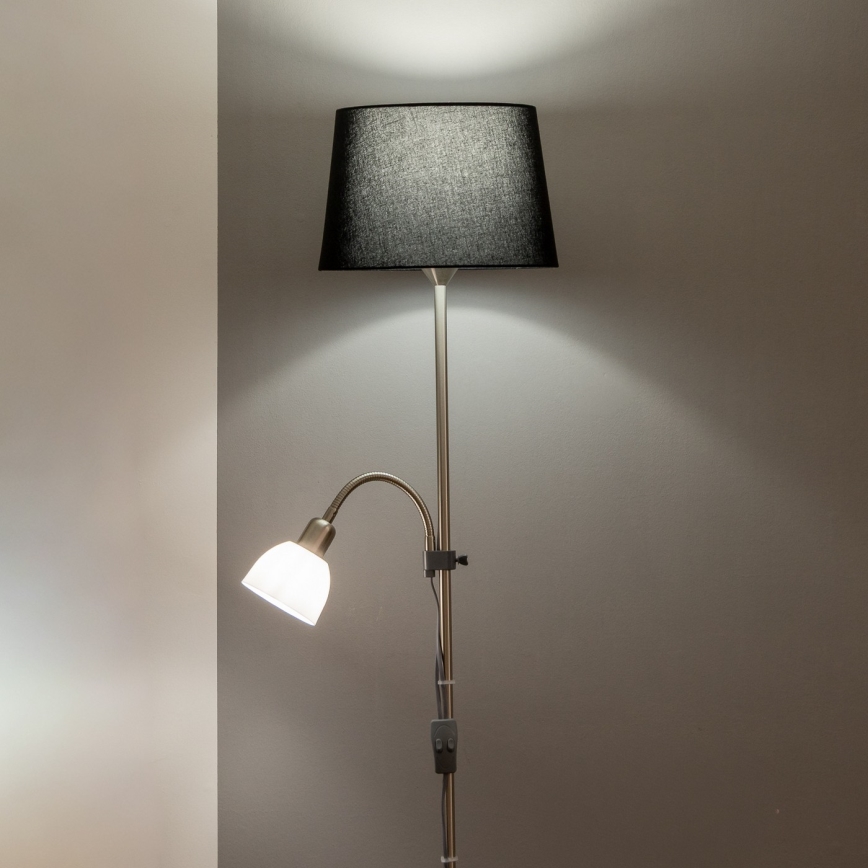 Brilagi - Grindinė lempa CERIA 1xE27/100W/230V + 1xE14/25W matinis chromas/juoda