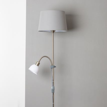 Brilagi - grindinė lempa CERIA 1xE27/100W/230V + 1xE14/25W matinis chromas/pilka