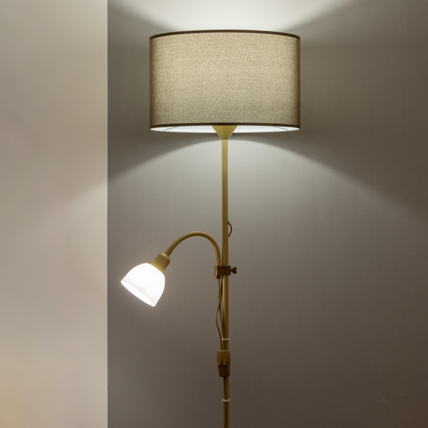 Brilagi - Grindinė lempa CERIA 2 viename 1xE27/100W/230V + 1xE14/25W auksinė/ruda