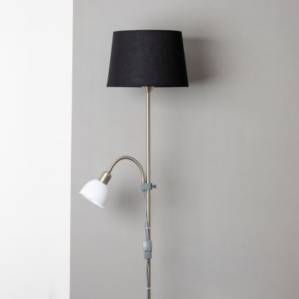 Brilagi - Grindinė lempa CERIA 2 viename 1xE27/100W/230V + 1xE14/25W matinis chromas/juoda