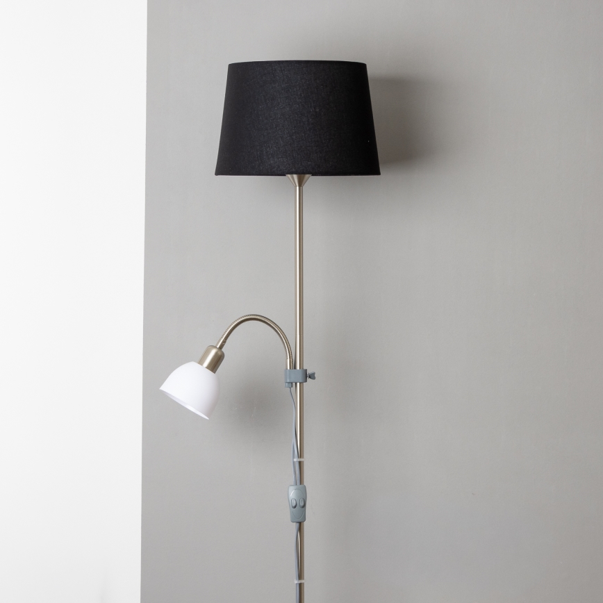 Brilagi - Grindinė lempa CERIA 2 viename 1xE27/100W/230V + 1xE14/25W matinis chromas/juoda