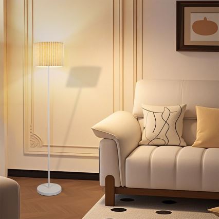 Brilagi - Grindinė lempa NORDIC WAVE 1xE27/15W/230V lino/balta