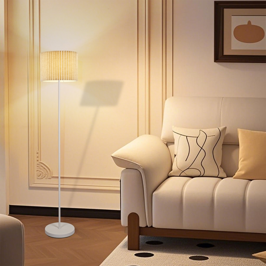 Brilagi - Grindinė lempa NORDIC WAVE 1xE27/15W/230V lino/balta