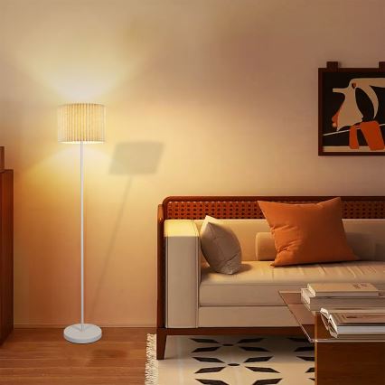 Brilagi - Grindinė lempa NORDIC WAVE 1xE27/15W/230V lino/balta