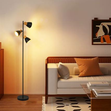 Brilagi - Grindinė lempa ODENSE 3xE14/10W/230V mediena/juoda