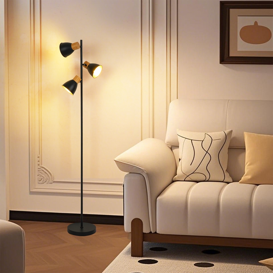 Brilagi - Grindinė lempa ODENSE 3xE14/10W/230V mediena/juoda