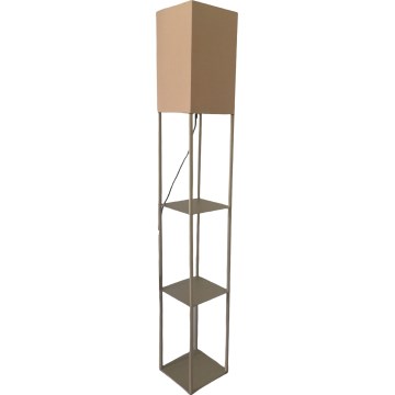 Brilagi - Grindinė lempa su lentynomis GRADUS 1xE27/40W/230V pilka/smėlio spalvos