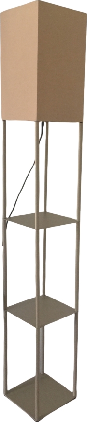 Brilagi - Grindinė lempa su lentynomis GRADUS 1xE27/40W/230V pilka/smėlio spalvos
