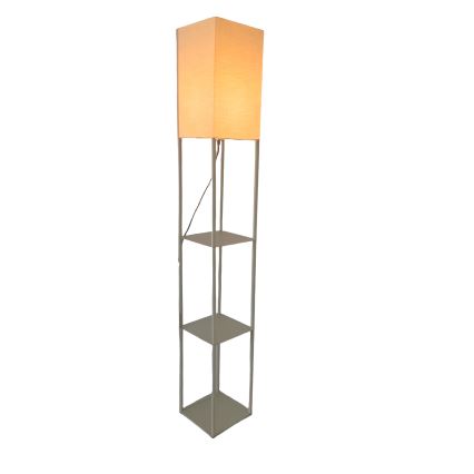Brilagi - Grindinė lempa su lentynomis GRADUS 1xE27/40W/230V pilka/smėlio spalvos