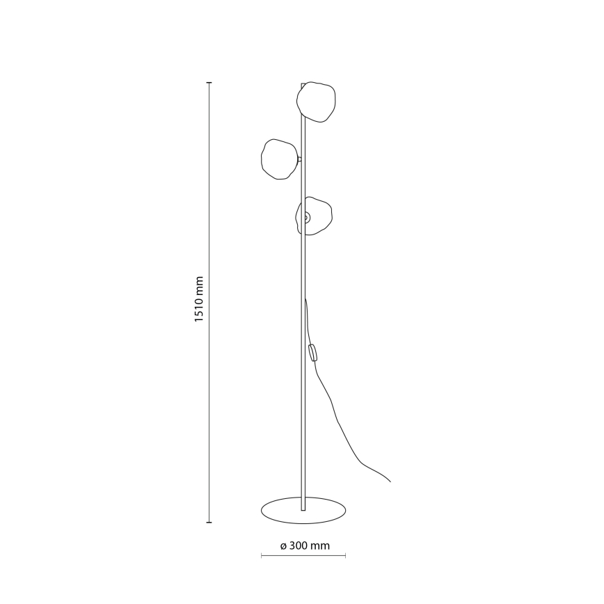 Brilagi - Grindinė lempa VULCANO 3xG9/8W/230V auksinė/dūminė smėlinė