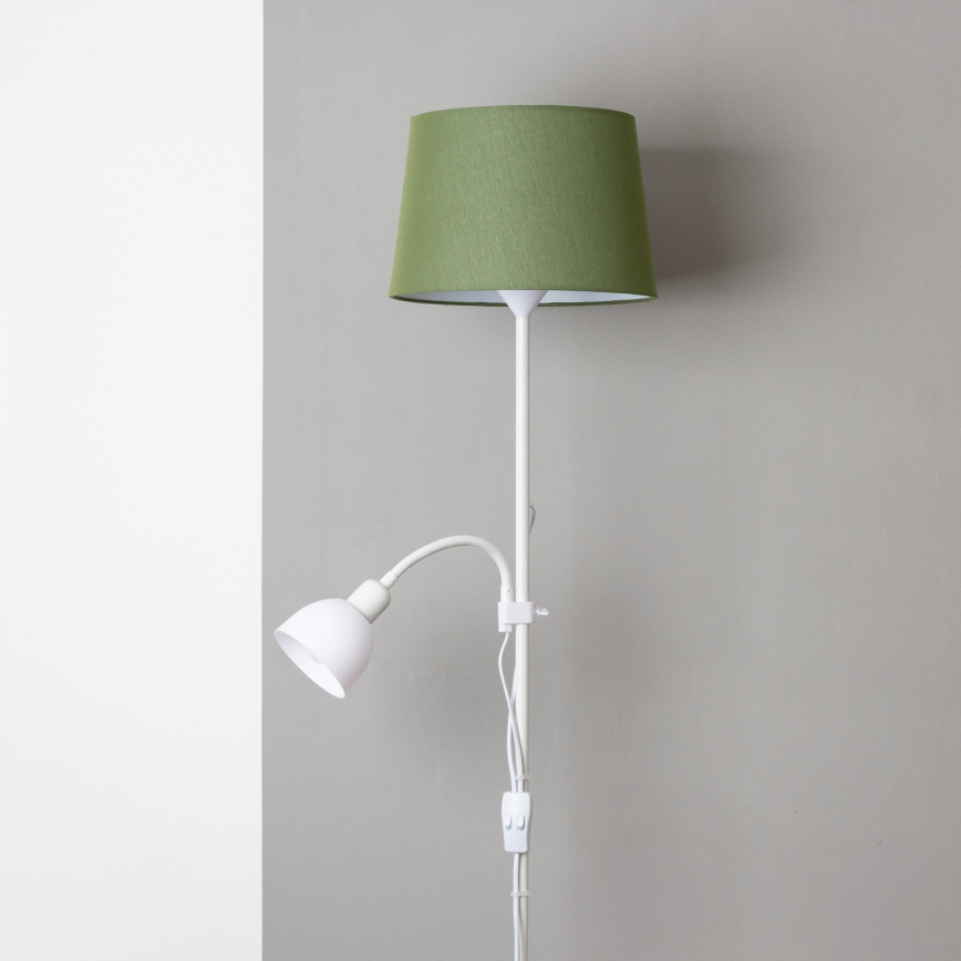 Brilagi - Grindinis šviestuvas CERIA 1xE27/100W/230V + 1xE14/25W balta/žalia