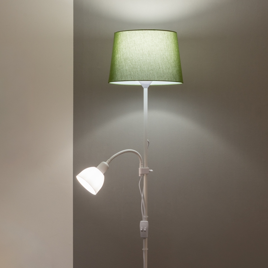 Brilagi - Grindinis šviestuvas CERIA 1xE27/100W/230V + 1xE14/25W balta/žalia