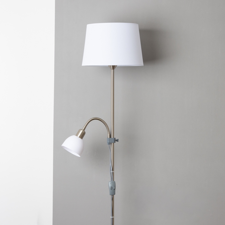 Brilagi - Grindinis šviestuvas CERIA 1xE27/100W/230V + 1xE14/25W matinis chromas/balta