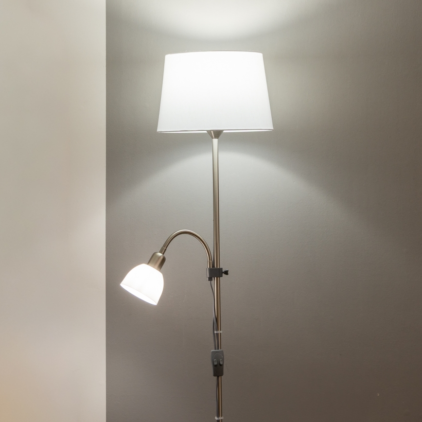 Brilagi - Grindinis šviestuvas CERIA 1xE27/100W/230V + 1xE14/25W matinis chromas/balta