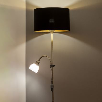 Brilagi - Grindinis šviestuvas CERIA 1xE27/100W/230V + 1xE14/25W matinis chromas/juoda