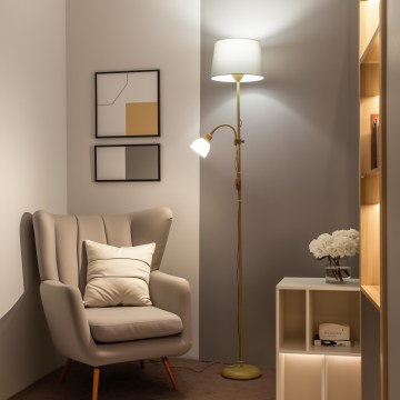 Brilagi - Grindinis šviestuvas CERIA 2 viename 1xE27/100W/230V + 1xE14/25W auksinė/pilka