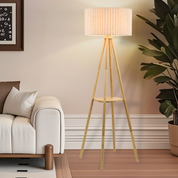 Brilagi - Grindinis šviestuvas NORDIC WAVE 1xE27/15W/230V kaučiukmedis/linas