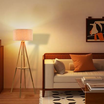 Brilagi - Grindinis šviestuvas NORDIC WAVE 1xE27/15W/230V kaučiukmedis/linas