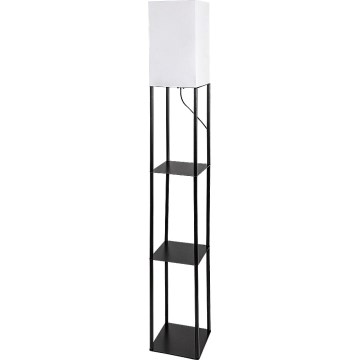 Brilagi - Grindinis šviestuvas su lentynėlėmis GRADUS 1xE27/40W/230V juoda/balta