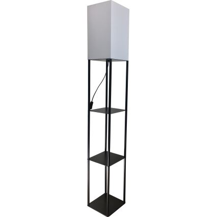 Brilagi - Grindinis šviestuvas su lentynėlėmis GRADUS 1xE27/40W/230V juoda/balta