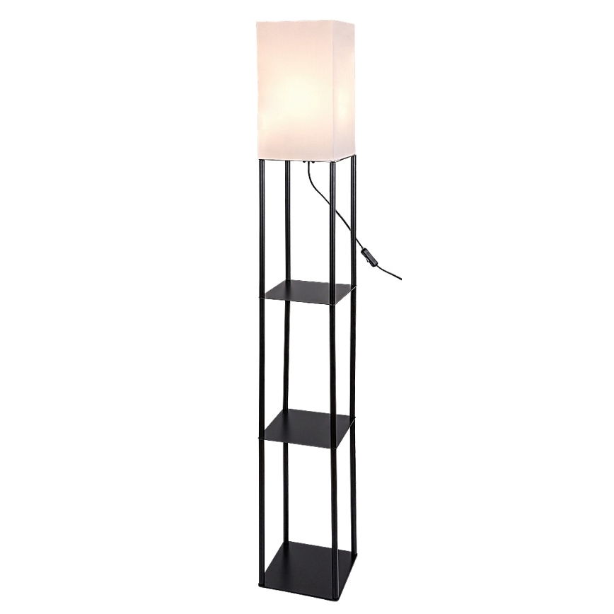 Brilagi - Grindinis šviestuvas su lentynėlėmis GRADUS 1xE27/40W/230V juoda/balta