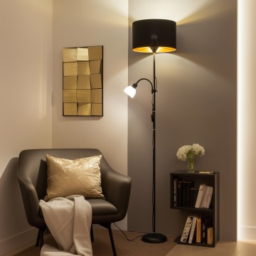 Brilagi - Grindų lempa CERIA 2v1 1xE27/100W/230V + 1xE14/25W juoda