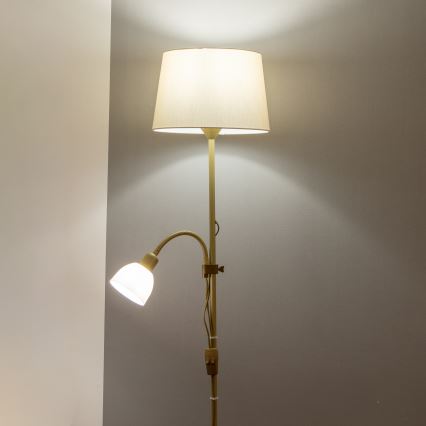Brilagi - Grindų šviestuvas CERIA 1xE27/100W/230V + 1xE14/25W auksinė/smėlio spalvos
