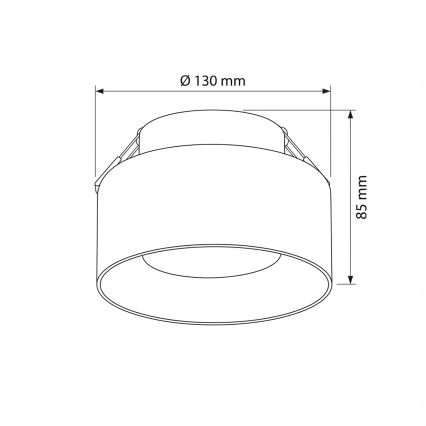 Brilagi - Įleidžiamas šviestuvas AURA LUX 1xGX53/30W/230V Ø 13 cm juodas/dūminis