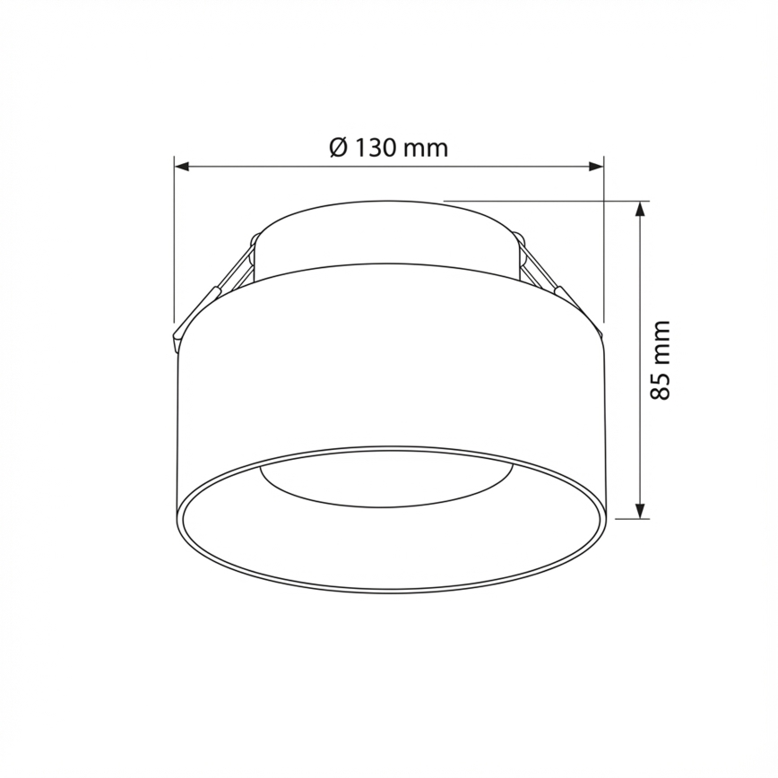 Brilagi - Įleidžiamas šviestuvas AURA LUX 1xGX53/30W/230V Ø 13 cm juodas/dūminis