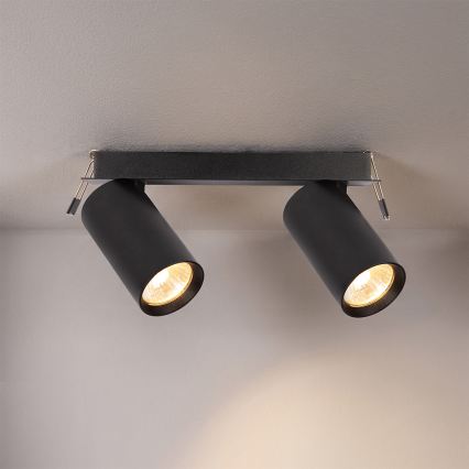 Brilagi - Įleidžiamas šviestuvas SELE 2xGU10/30W/230V juodas