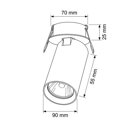 Brilagi - Įmontuojamas šviestuvas SELE 1xGU10/30W/230V juodas