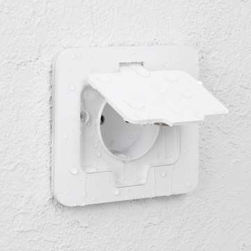 BRILAGI - INBOX įmontuojama virtuvinė rozetė IP55, balta, stačiakampė