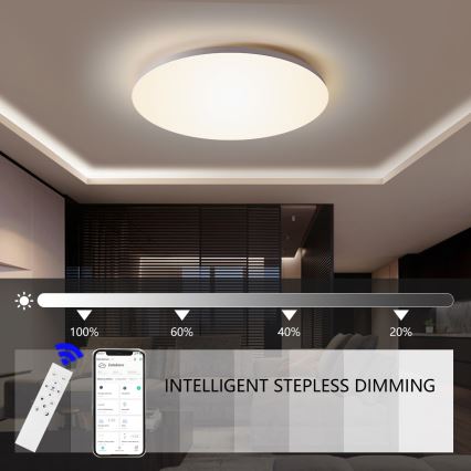 Brilagi - LED Dimeriuojamas lubinis šviestuvas SMART LED/24W/230V skersmuo 38 cm 3000-6000K Wi-Fi Tuya Beacon + nuotolinis valdymas