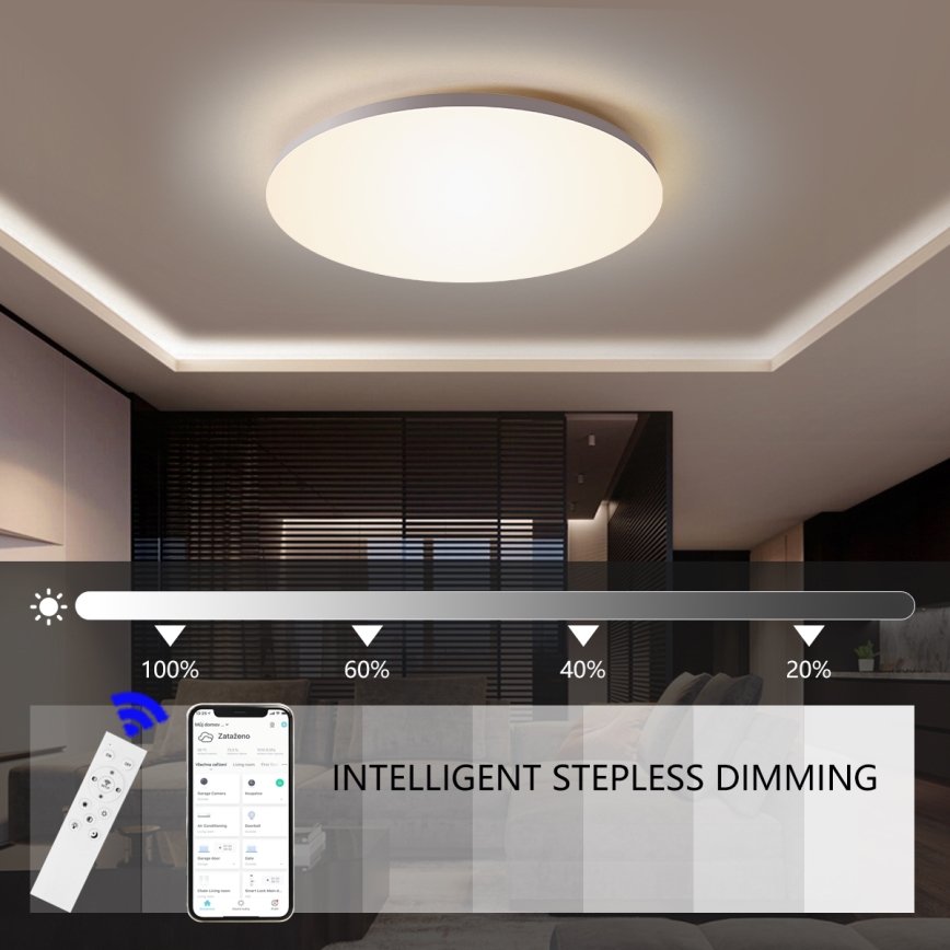 Brilagi - LED Dimeriuojamas lubinis šviestuvas SMART LED/24W/230V skersmuo 38 cm 3000-6000K Wi-Fi Tuya Beacon + nuotolinis valdymas