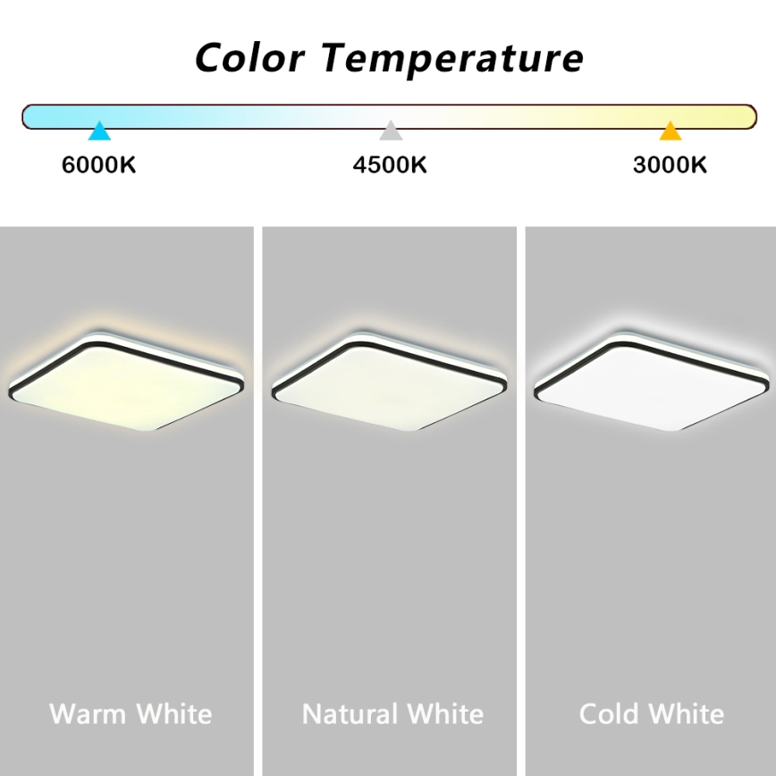 Brilagi - LED dimeriuojamas lubų šviestuvas SMART LED/36W/230V 53x53 cm 3000-6000K Wi-Fi Tuya Beacon + nuotolinis valdymas