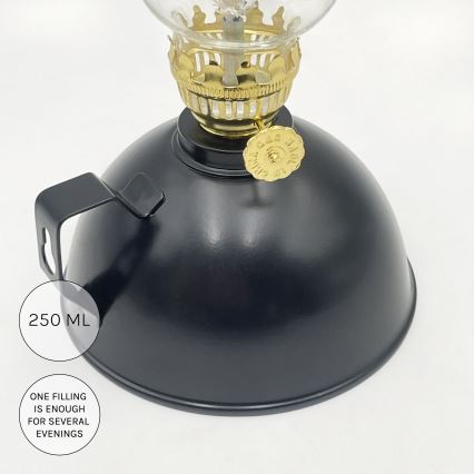 Brilagi - juoda MERLIN petrolejinė lempa