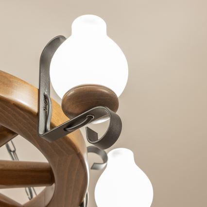 Brilagi - Kabanti liustra ROATA 6xE14/40W/230V Ø 70 cm buko/riešuto