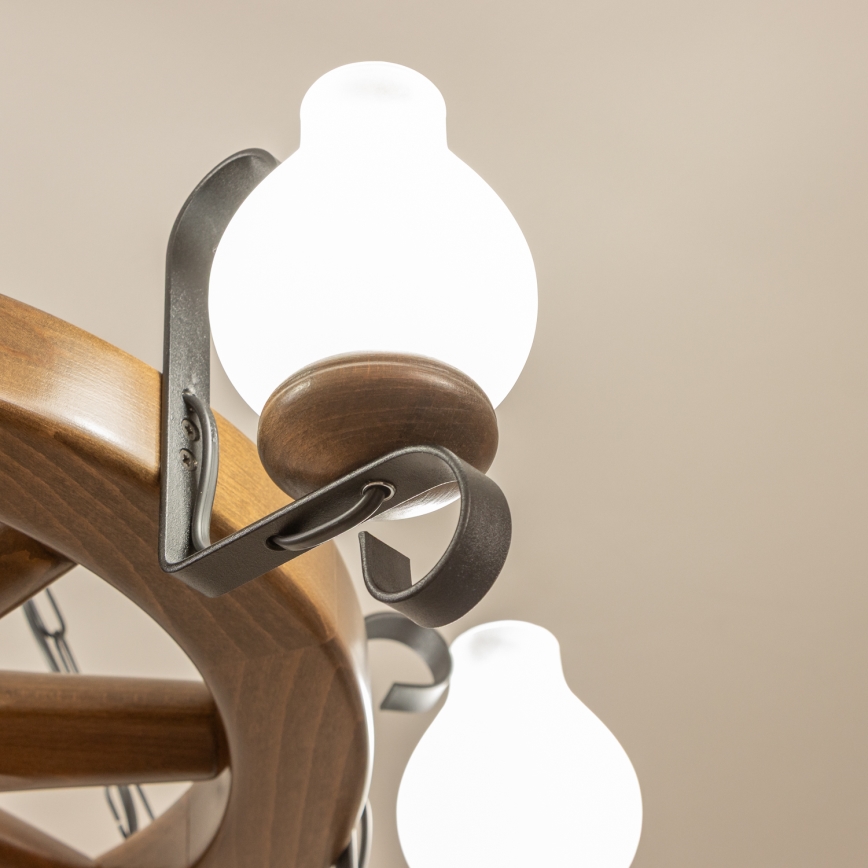 Brilagi - Kabanti liustra ROATA 6xE14/40W/230V Ø 70 cm buko/riešuto