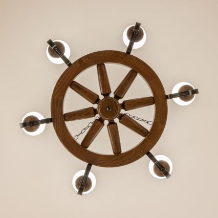 Brilagi - Kabanti liustra ROATA 6xE14/40W/230V Ø 70 cm buko/riešuto