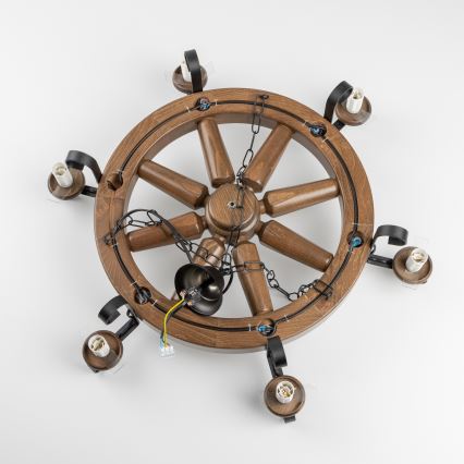 Brilagi - Kabanti liustra ROATA 6xE14/40W/230V Ø 70 cm buko/riešuto