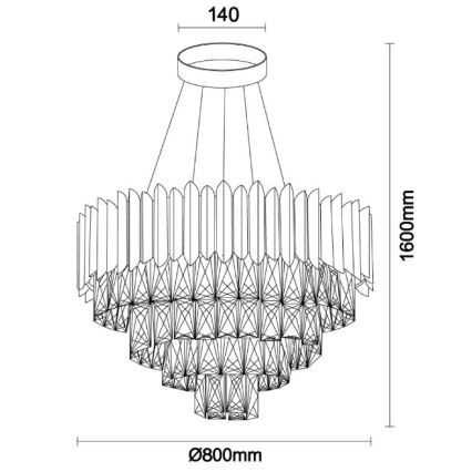 Brilagi - Kabantis šviestuvas ant laido CARLOS 11xE14/40W/230V pr. 80 cm