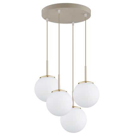 Brilagi - kabantis šviestuvas ant laido MILO ECRU 4xE27/60W/230V smėlinis/auksinis