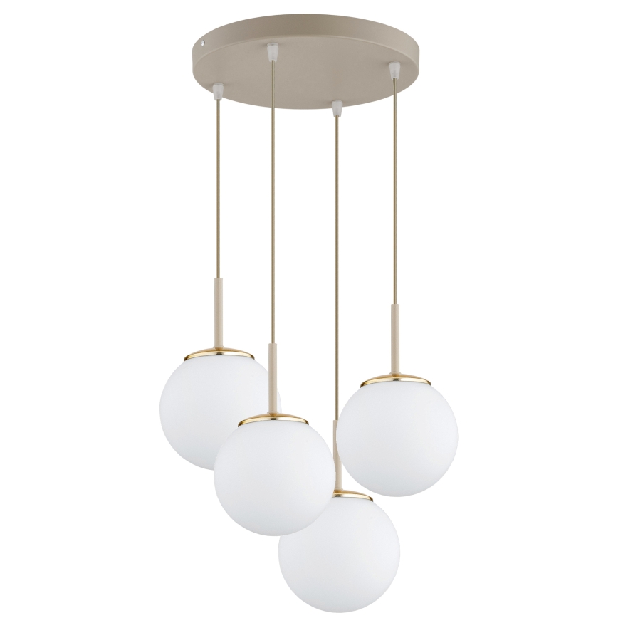 Brilagi - kabantis šviestuvas ant laido MILO ECRU 4xE27/60W/230V smėlinis/auksinis