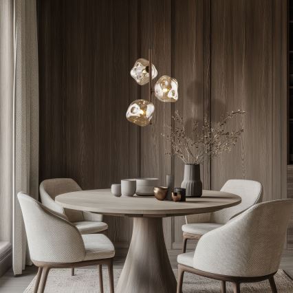 Brilagi - Kabantis šviestuvas ant laido VULCANO 3xG9/8W/230V ruda/dūminė smėlinė