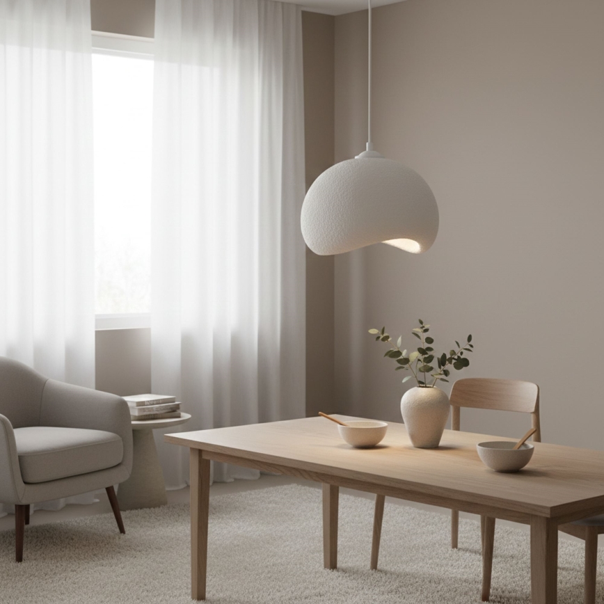 Brilagi - Kabantis šviestuvas ant laido WABI SABI 1xE27/40W/230V, skersmuo 34 cm, baltas