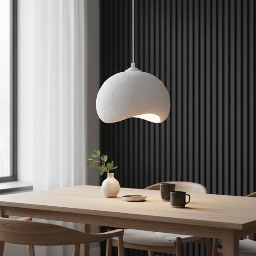 Brilagi - Kabantis šviestuvas ant laido WABI SABI 1xE27/40W/230V, skersmuo 34 cm, baltas