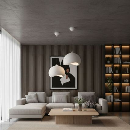 Brilagi - Kabantis šviestuvas ant laido WABI SABI 1xE27/40W/230V, skersmuo 34 cm, baltas